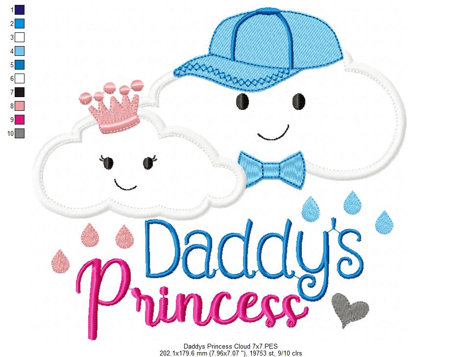 Cloud Daddy's Little Dude and Princess - Applique - Set of 2 designs