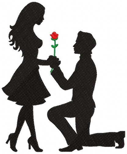 Declaration of Love Silhouette - Fill Stitch - Machine Embroidery Design