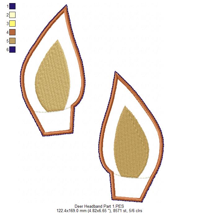 Deer Headband - ITH Project - Machine Embroidery Design