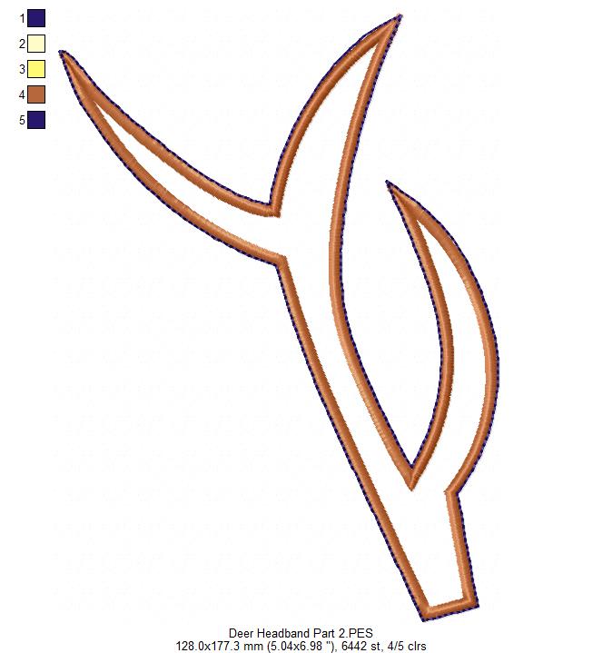 Deer Headband - ITH Project - Machine Embroidery Design