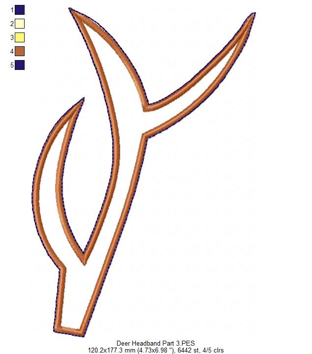 Deer Headband - ITH Project - Machine Embroidery Design