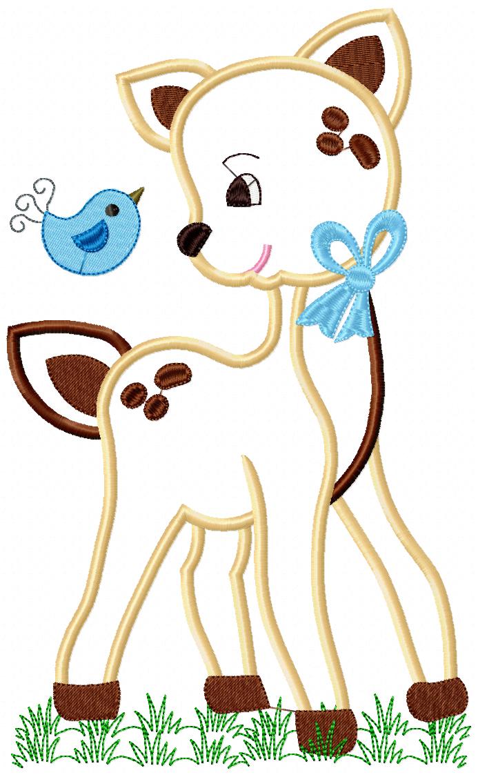 Deer and Bird - Applique