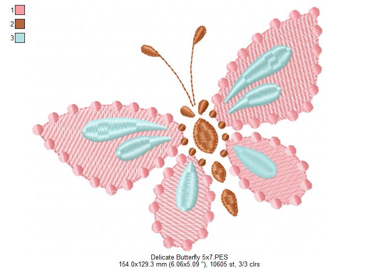 Delicate Butterfly - Fill Stitch