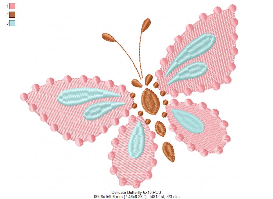Delicate Butterfly - Fill Stitch
