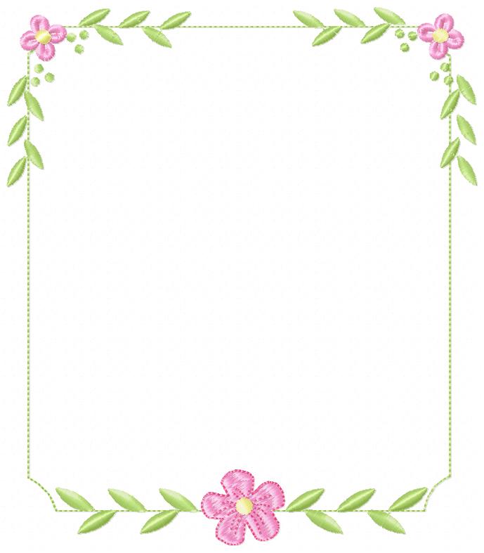Delicate Flower Frame - Fill Stitch - Machine Embroidery Design