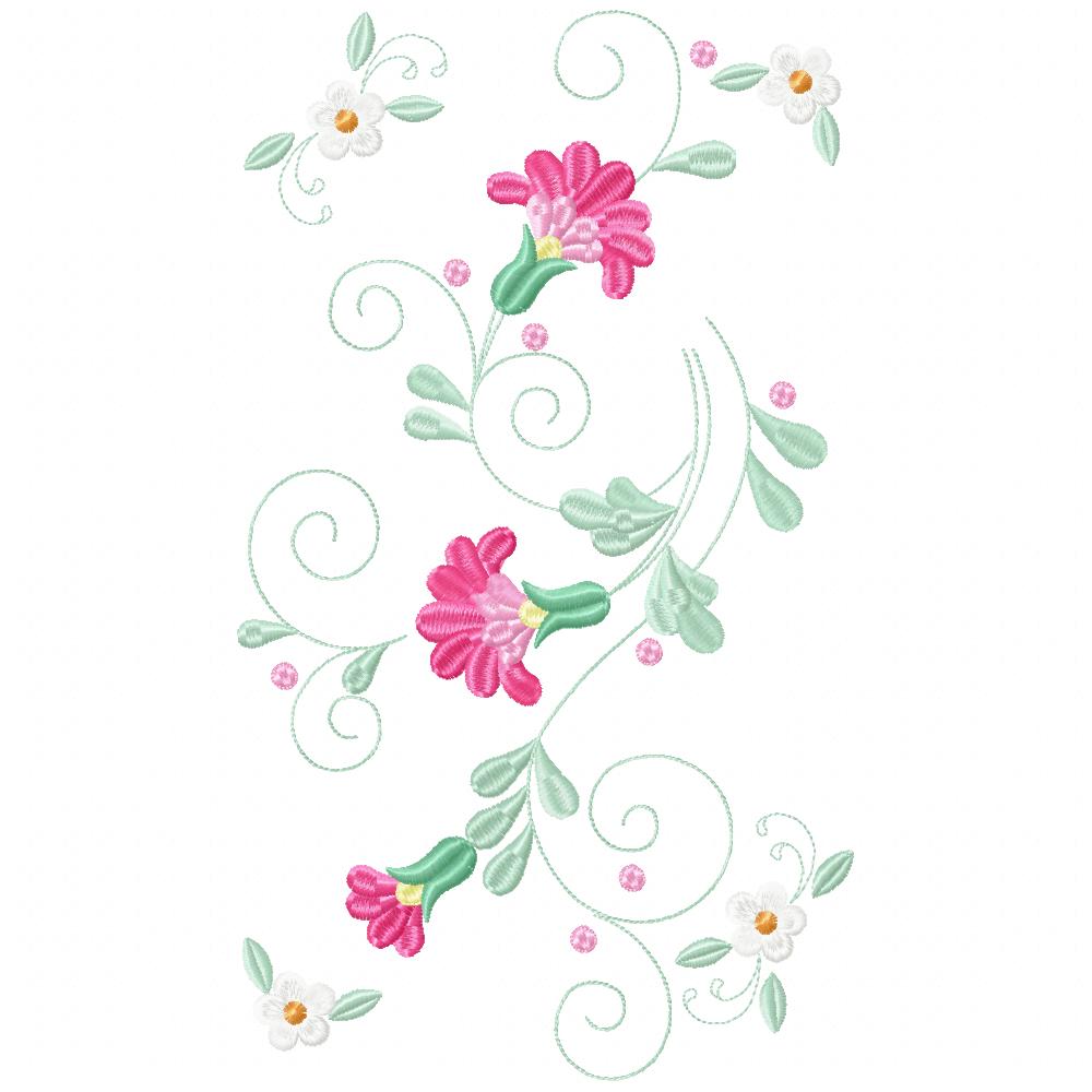 Delicate Flowers Branch - Fill Stitch