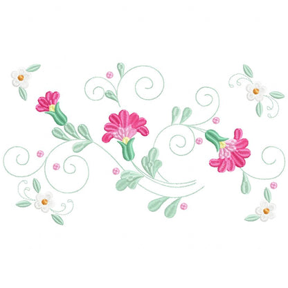 Delicate Flowers Branch - Fill Stitch