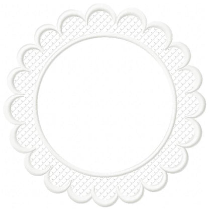 Delicate Lace Frame - Applique - Machine Embroidery Design