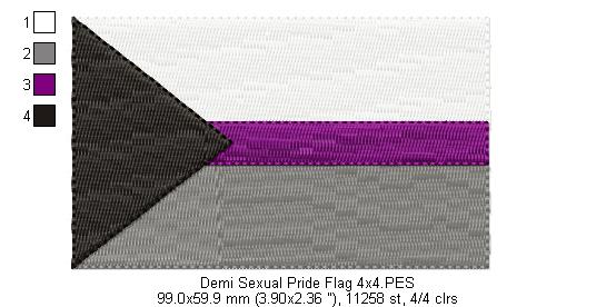 Demi Sexual Pride Flag - Fill Stitch