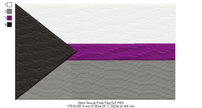 Demi Sexual Pride Flag - Fill Stitch