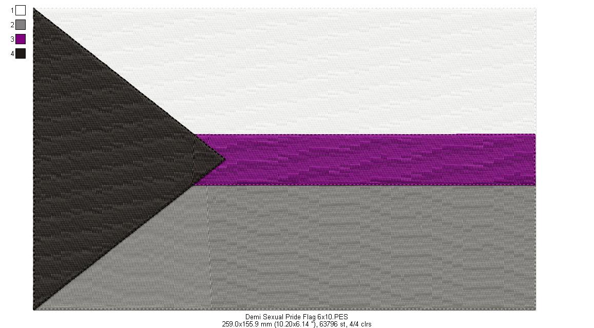 Demi Sexual Pride Flag - Fill Stitch