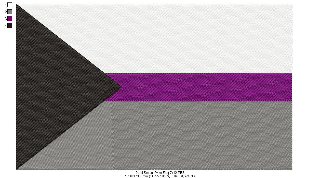 Demi Sexual Pride Flag - Fill Stitch