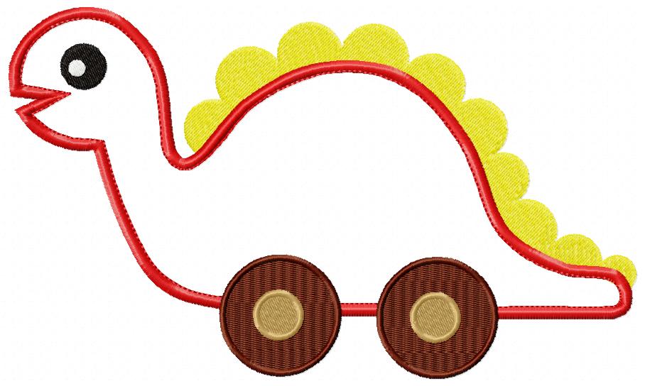 Cute Little Animals with Wheels - Applique - Set of 3 designs