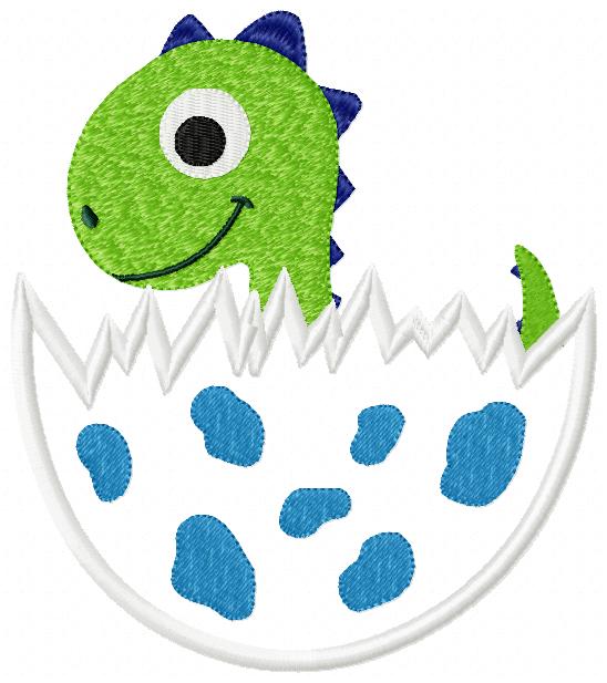 Baby Dinosaur in the Egg - Applique Embroidery