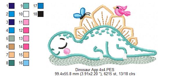 Dinosaur Sleeping - Applique