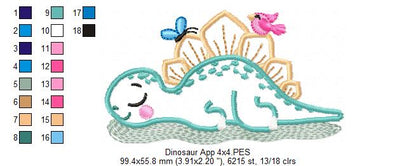 Dinosaur Sleeping - Applique