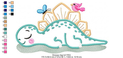 Dinosaur Sleeping - Applique