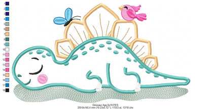 Dinosaur Sleeping - Applique