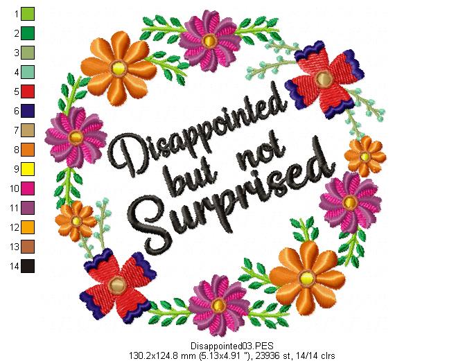Disappointed but not surprised - Fill Stitch