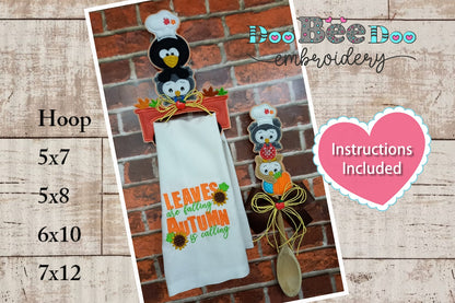 Cute Autumn Kitchen Set of 2 Designs - ITH Project - Machine Embroidery Design