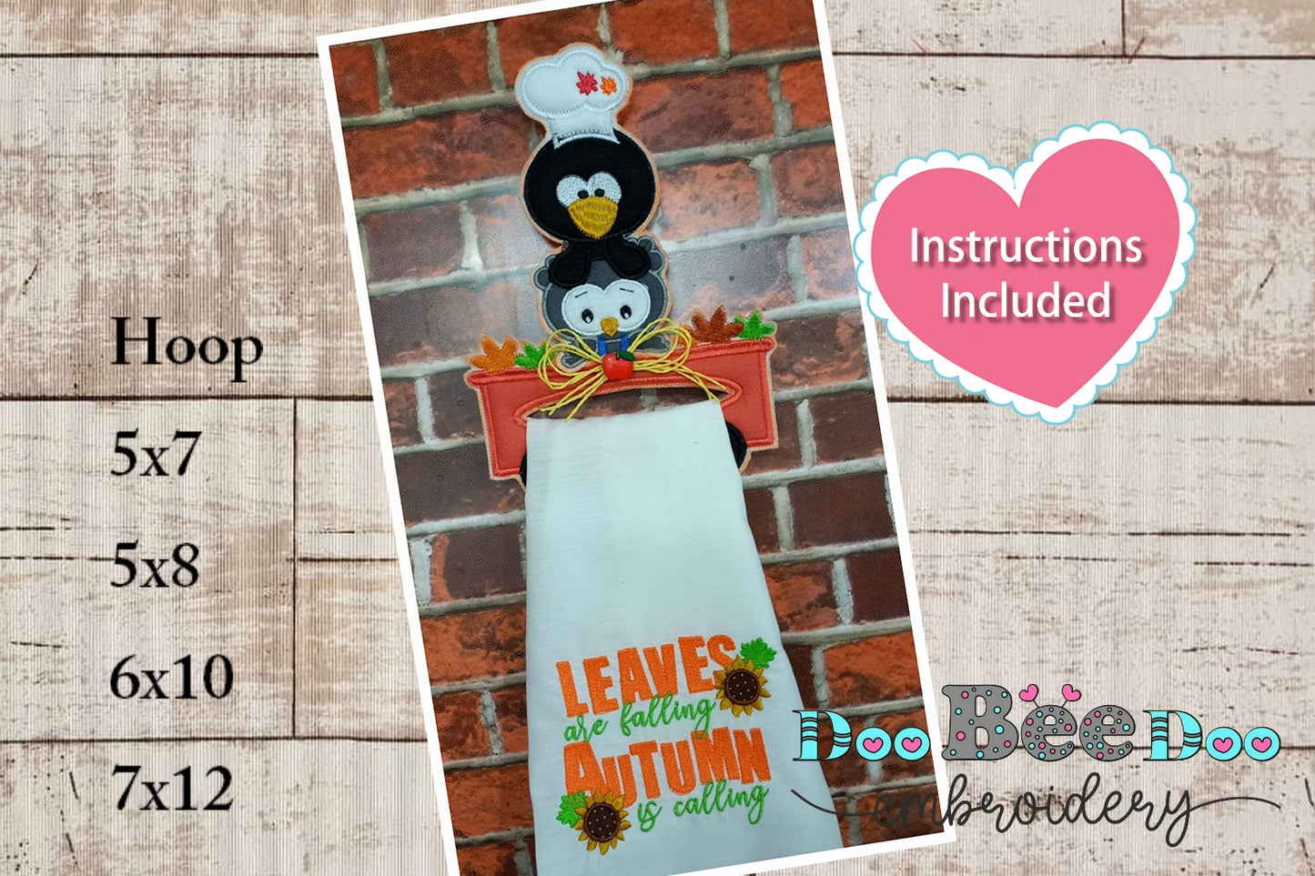 Cute Autumn Kitchen Set of 2 Designs - ITH Project - Machine Embroidery Design