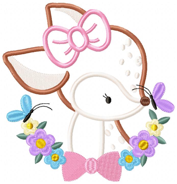 Doe Flowers - Little Deer - Applique