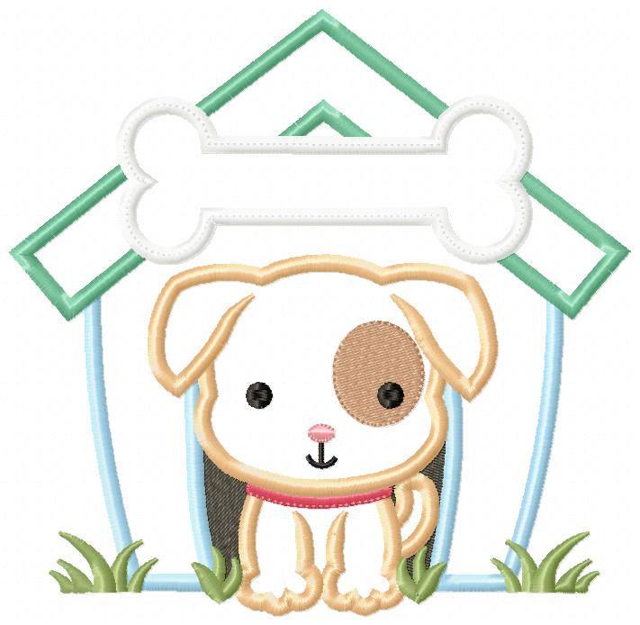 Dog Boy Puppy House - Applique
