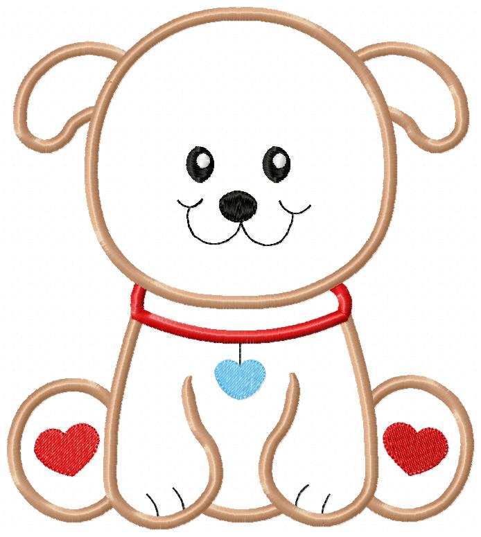 Dog Boy - Applique - Machine Embroidery Design