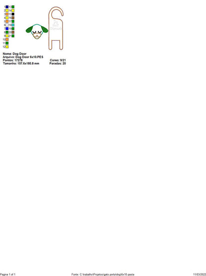 Cute Cat and Dog Door Hanger - ITH Project - Machine Embroidery Design