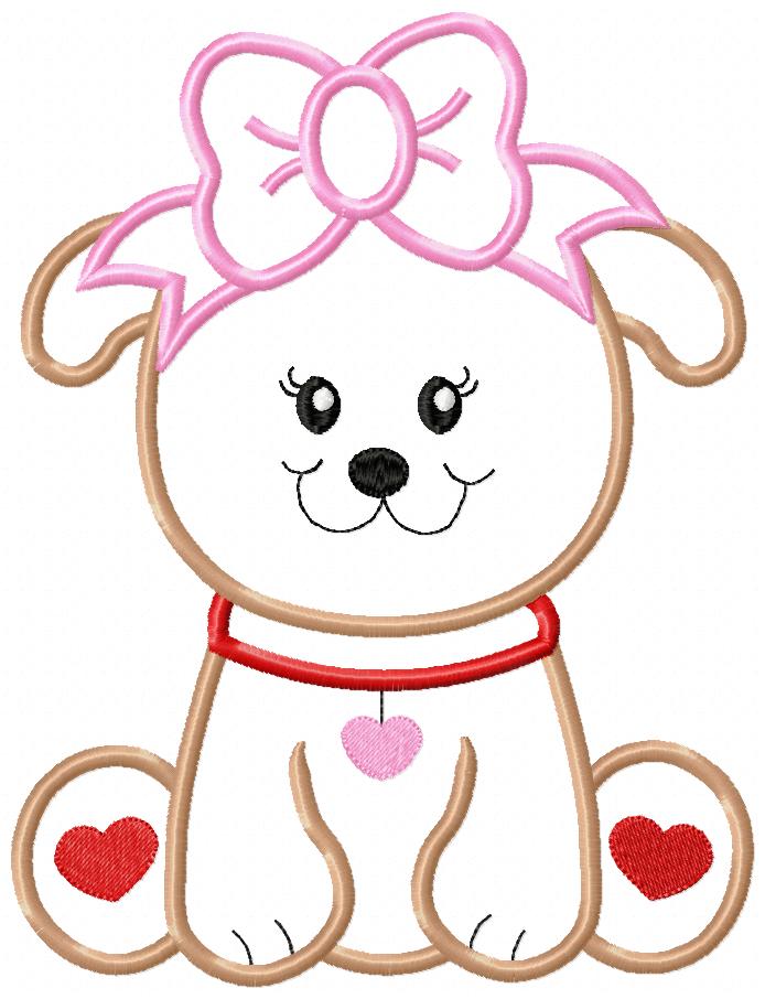 Dog Girl - Applique - Machine Embroidery Design