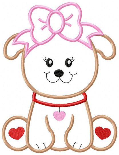Dog Girl - Applique - Machine Embroidery Design