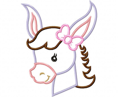 Sweet Donkey Girl - Appliqué - Machine Embroidery Design