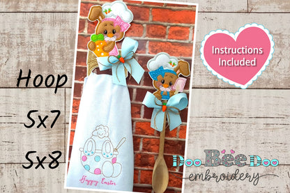 Cooking Rabbits Kitchen Set - ITH Project - Machine Embroidery Design