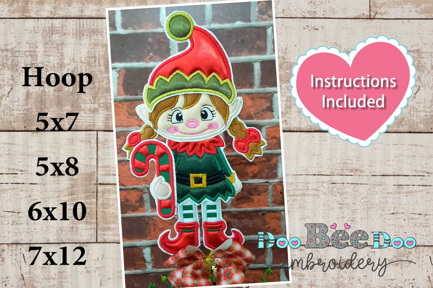 Christmas Elf Girl - ITH Project - Machine Embroidery Design