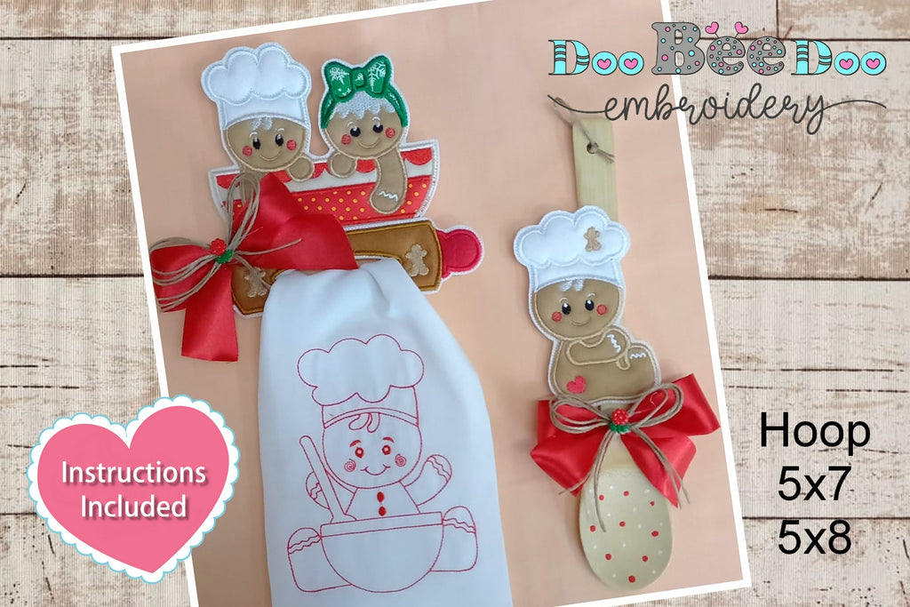 Gingerbread Kitchen Set of 3 Desings - ITH Project - Machine Embroidery Design