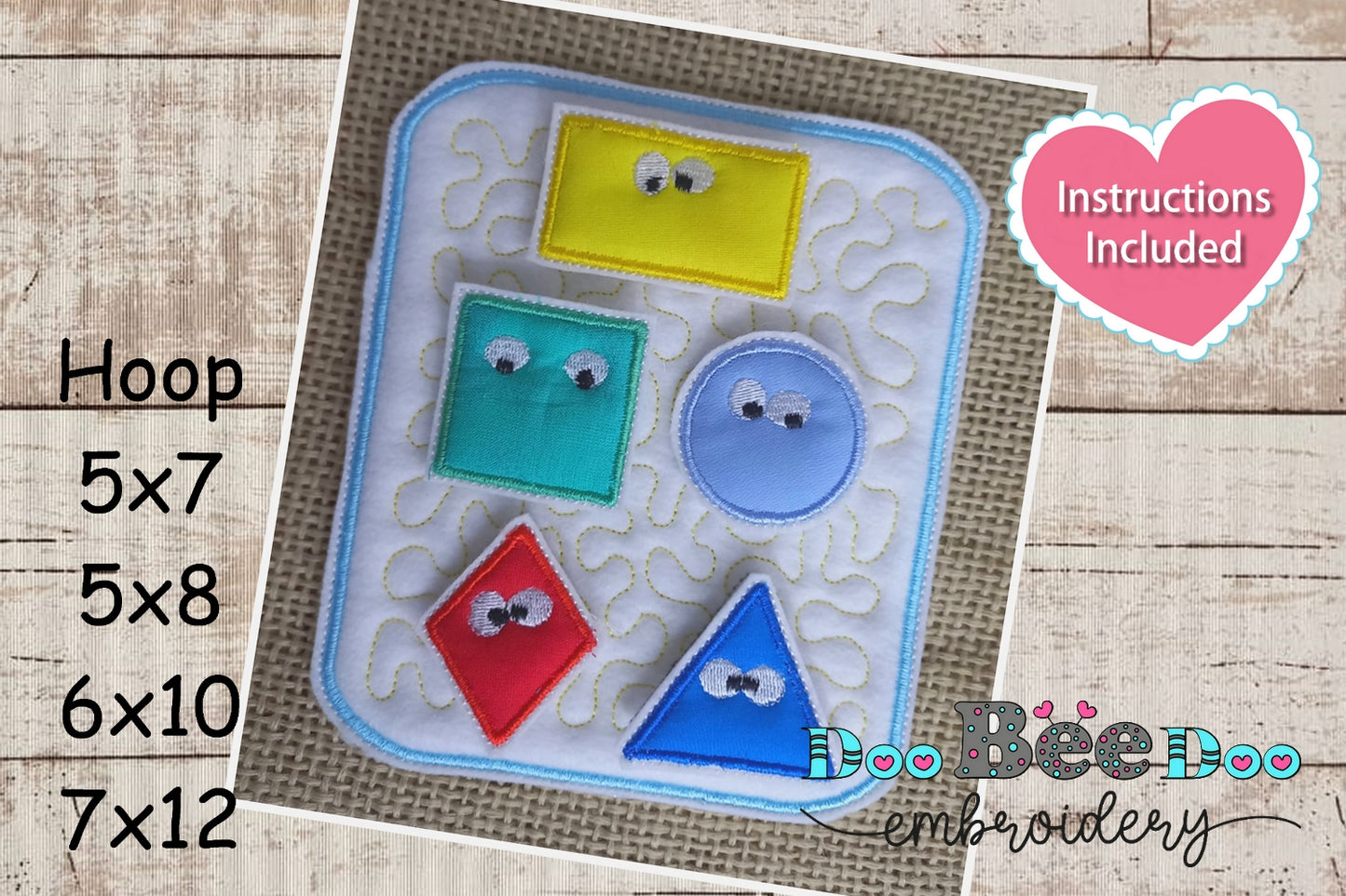 Felt Sensory Games Set of 4 Games - Cat, Truck, Giraffe and Geometrics - ITH Project - Machine Embroidery Design