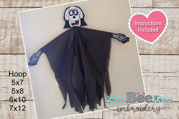 Hanging Skull Halloween - ITH Project - Machine Embroidery Design