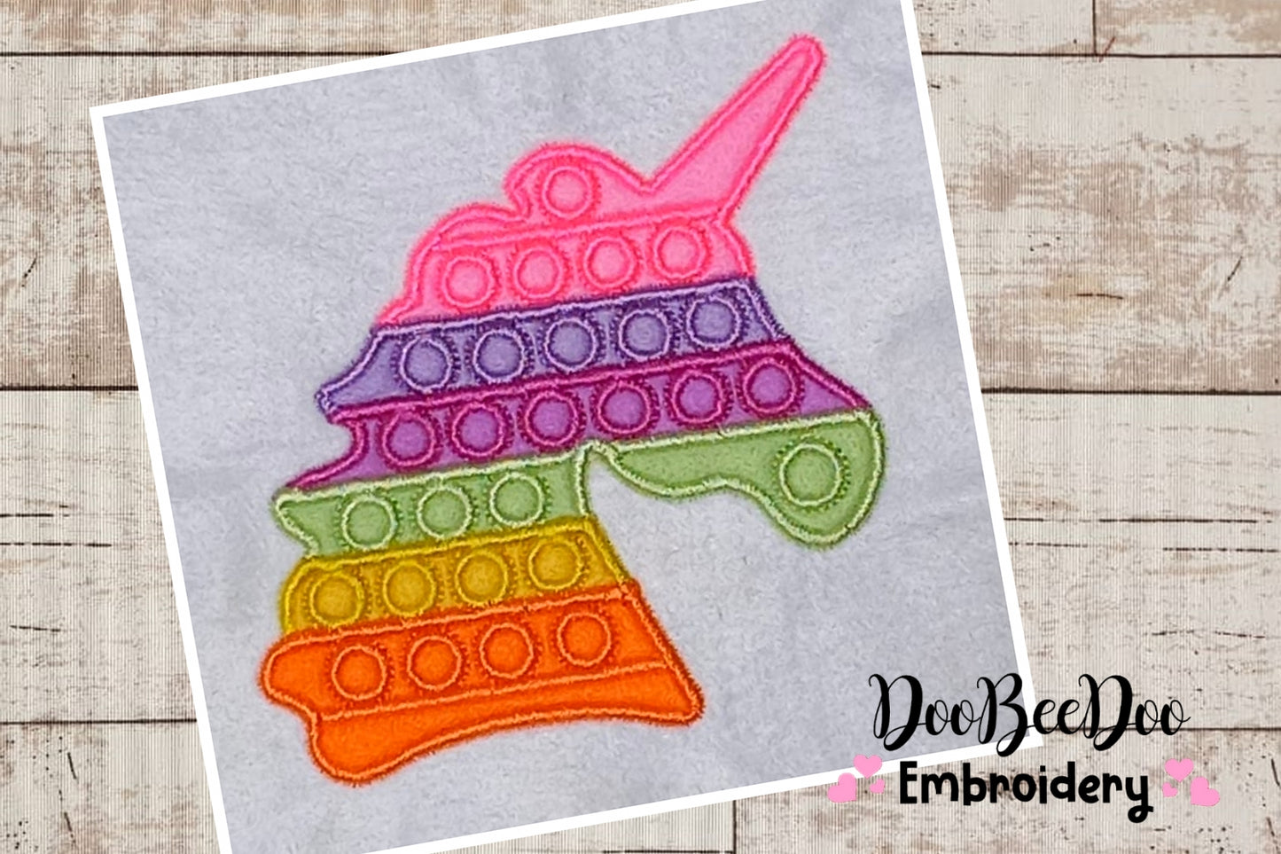 Unicorn Pop It  - Applique - Machine Embroidery Design