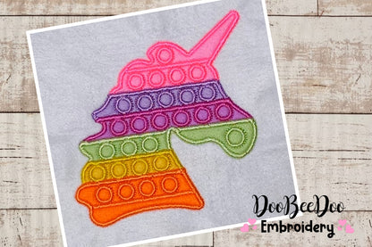 Unicorn Pop It  - Applique - Machine Embroidery Design