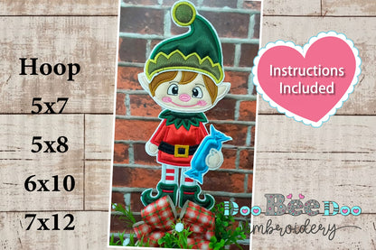 Christmas Elf Boy - ITH Project - Machine Embroidery Design