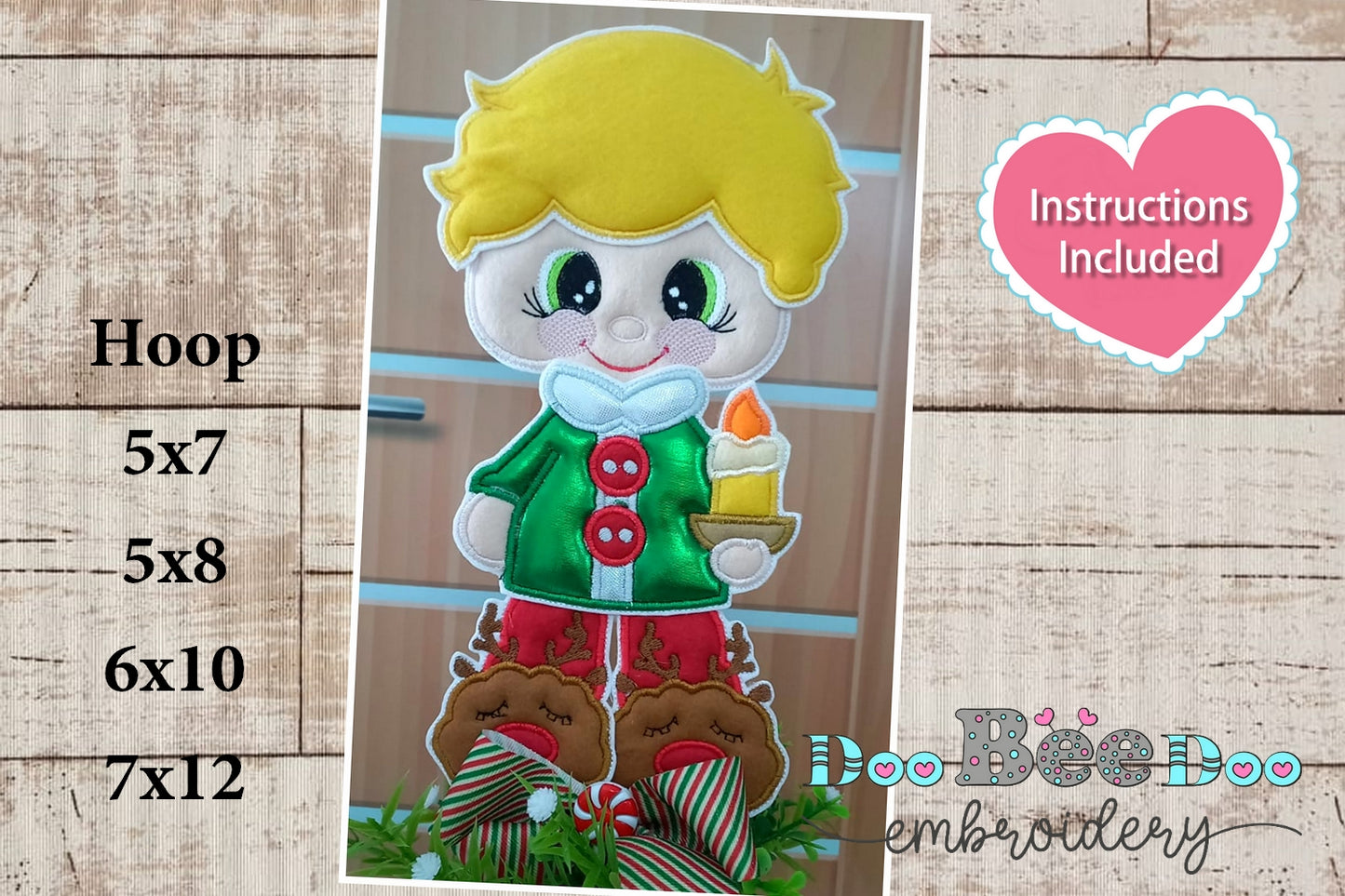 Beautiful Boy for Christmas - ITH Project - Machine Embroidery Design