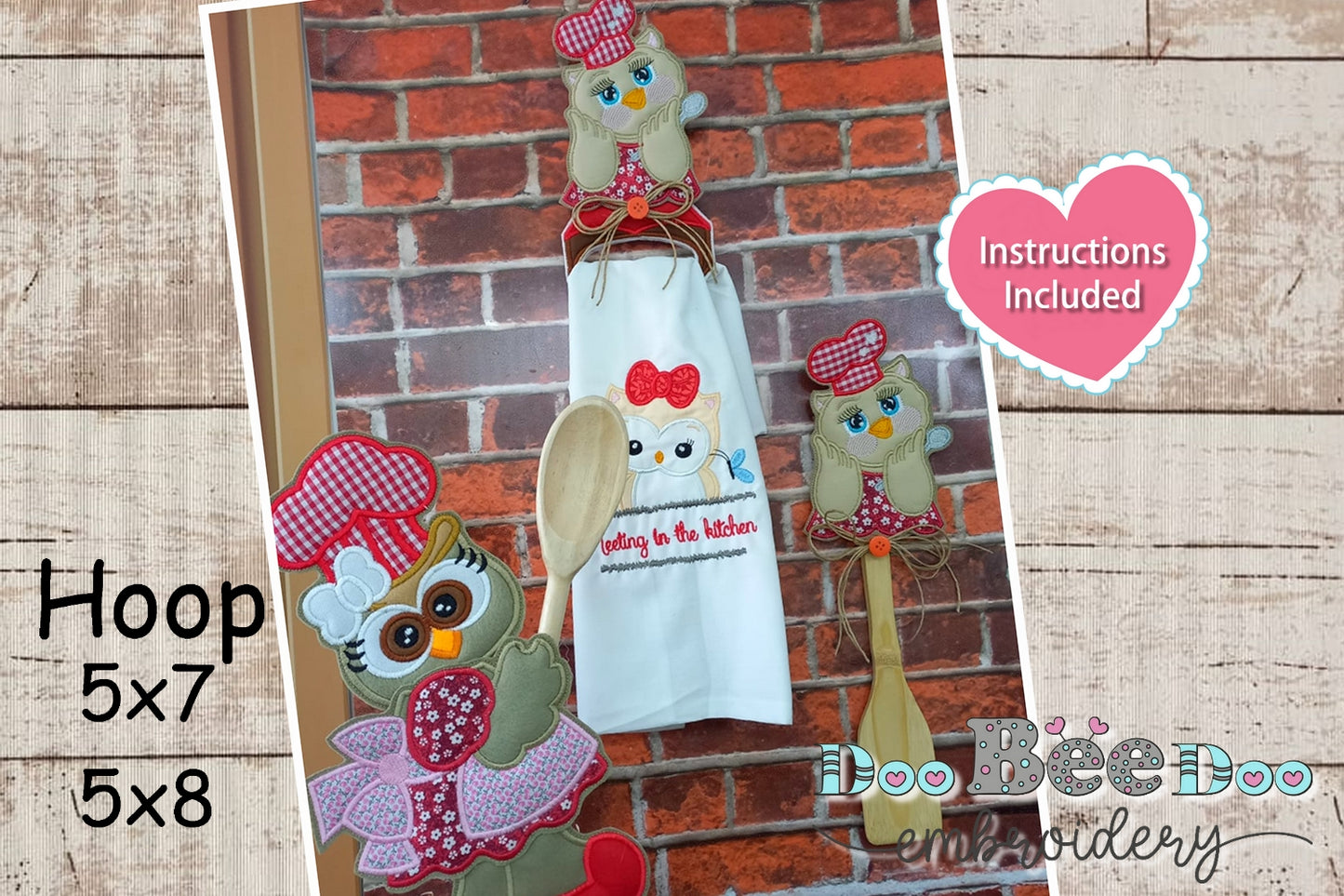 Owl Set of 3 Designs - ITH Project - Machine Embroidery Design