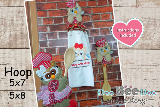 Owl Set of 3 Designs - ITH Project - Machine Embroidery Design