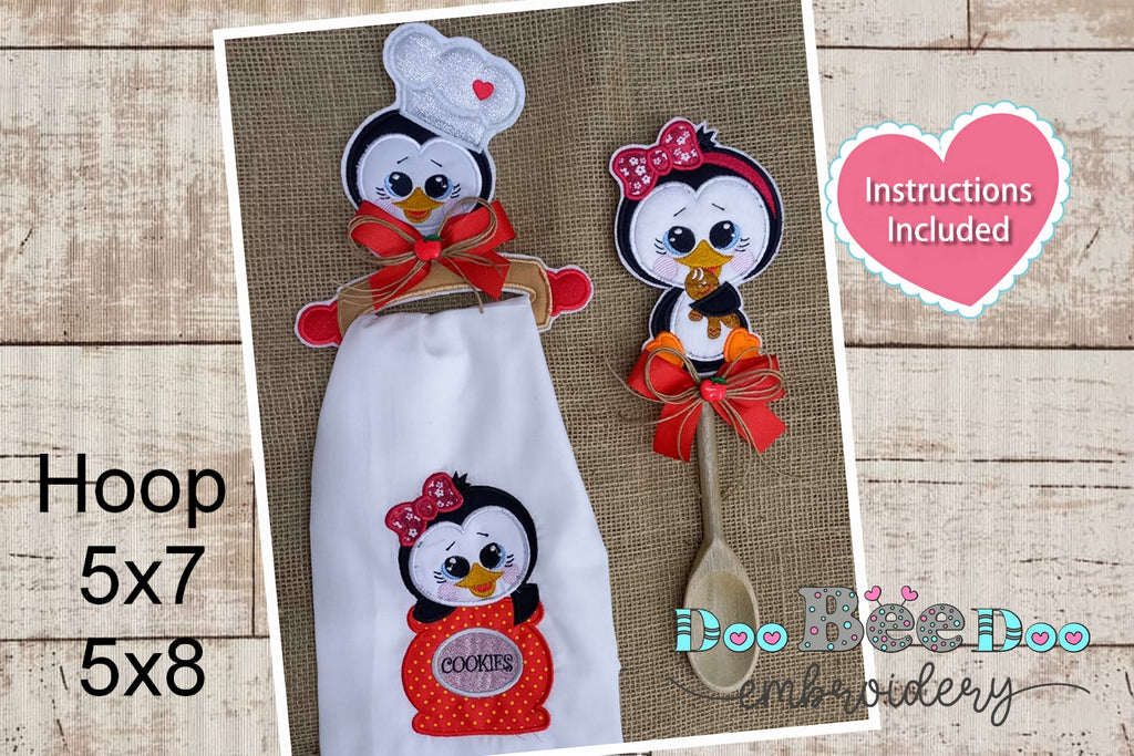 Penguin kitchen set Desings for Kitchen - ITH Applique - Embroidery Designs