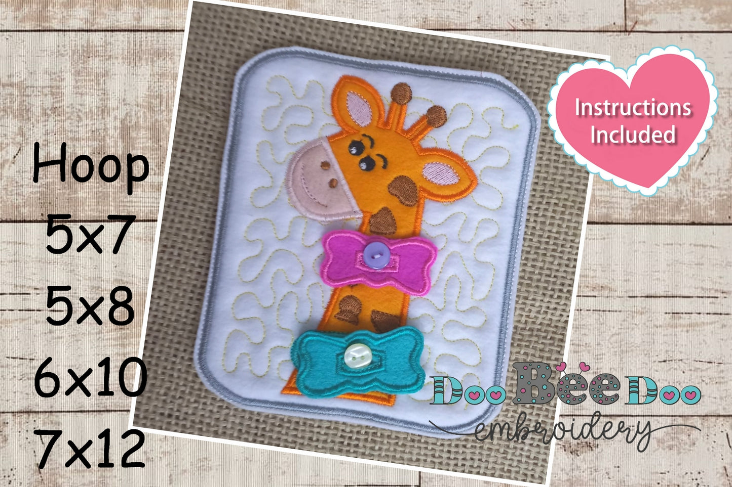 Felt Sensory Games Giraffe - ITH Project - Machine Embroidery Design