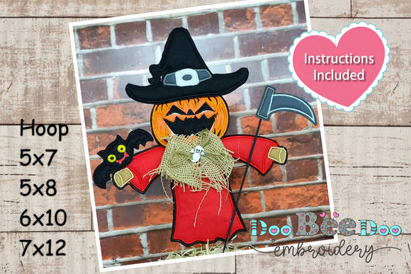 Pumpkin Scarecrow - ITH Project - Machine Embroidery Design