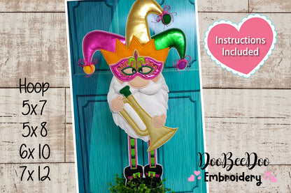 Mardi Gras Gnome - ITH Project - Machine Embroidery Design