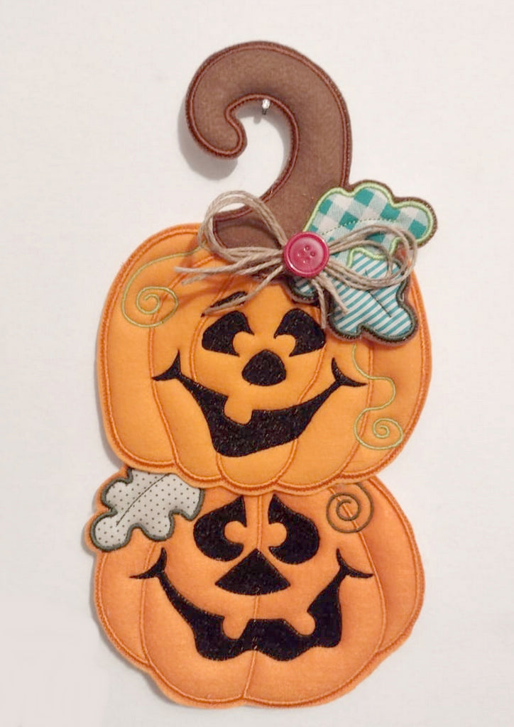 Halloween Happy Pumpkins Ornament - ITH Project - Machine Embroidery Design