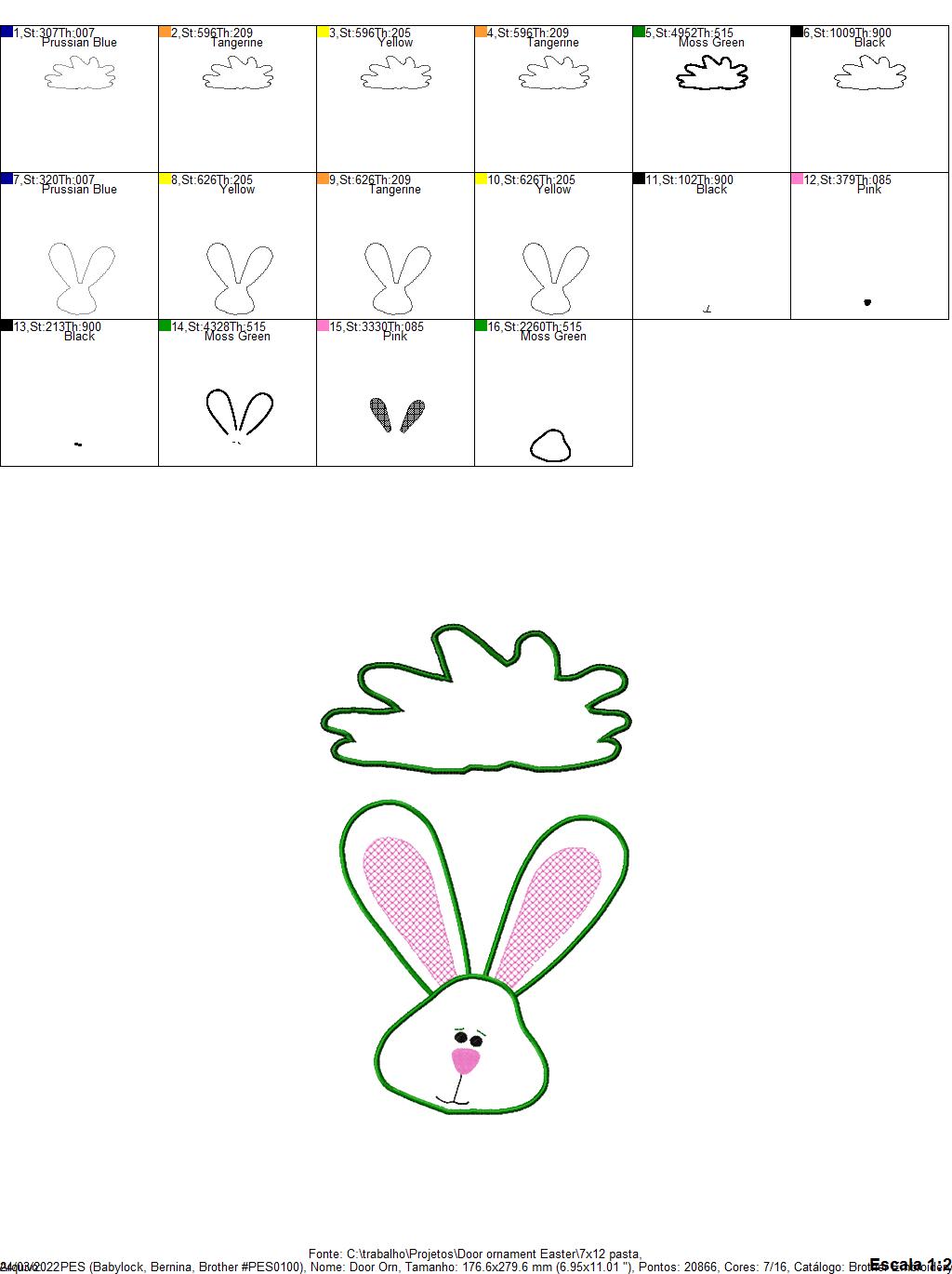 Easter Door Hanger - ITH Project - Machine Embroidery Design