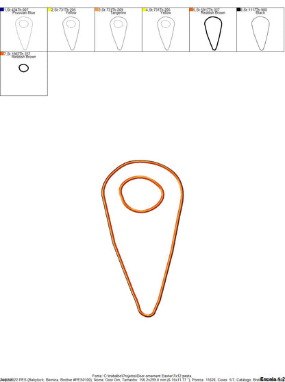 Easter Door Hanger - ITH Project - Machine Embroidery Design